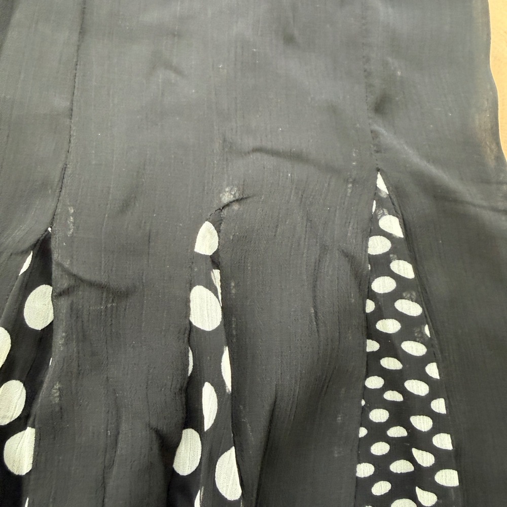 Studio JPR Pleated Polka Dot Mesh Skirt Y2K Flowy Midi Medium Black - Picture 8 of 8